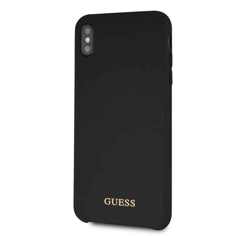 CG MOBILE Guess Silicone Phone Case Compatible for Apple iPhone Xs Max (6.5") Anti-Scratch Mobile Case Officially Licensed - Black