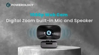 Buy Powerology 1080p Webcam with Digital Zoom in UAE | 90° Field of Vision, Dual Mic - Black | (PCFRCMBK)