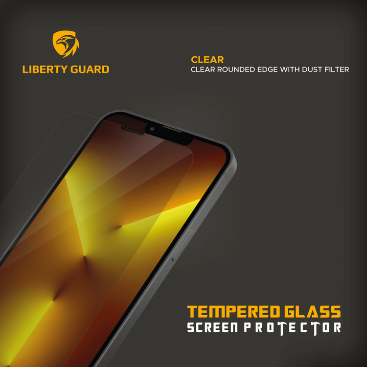 Liberty Guard Full Cover Rounded Edge With Dust Filter, Anti Fingerprint, Double Reinforced - Clear