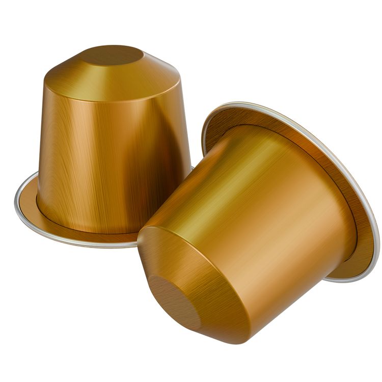 LePresso Aluminum Capsules for Nespresso, Costa Rica Origin, Caramel & Dark Chocolate Flavor Notes, 100% Arabica, Medium Roast Level, 10 Capsules per Pack - Gold