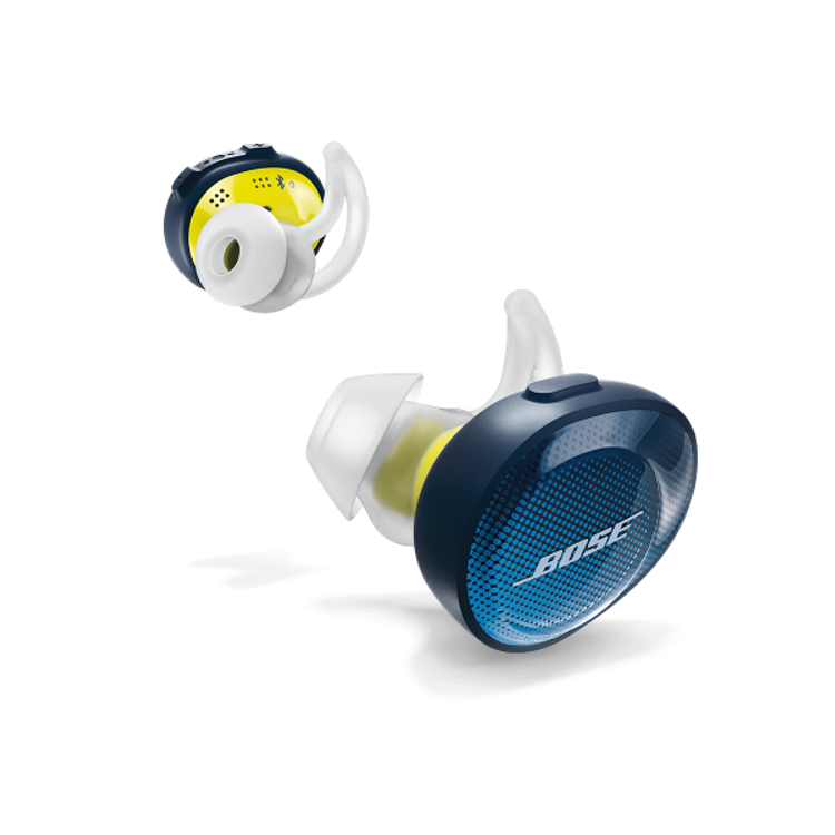 Bose SoundSport Free Truly Wireless Headphones In-Ear Earbuds, IPX4 Water Resistant, Secure & Comfortable Fit, 5-hours Battery Life - Navy Citron
