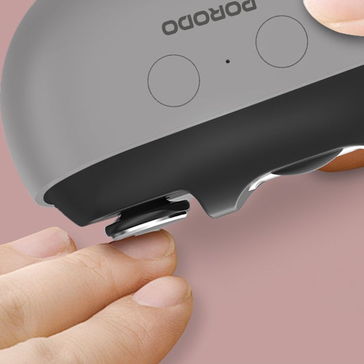 Porodo Multi-Function Electric Nail Clipper with Dual-Speed Settings for Trimming & Polishing, 500mAh Battery, 3 Hours Working Time, Built-in LED Light, Magnetic Safety Cover, USB-C Charging Port - Gray
