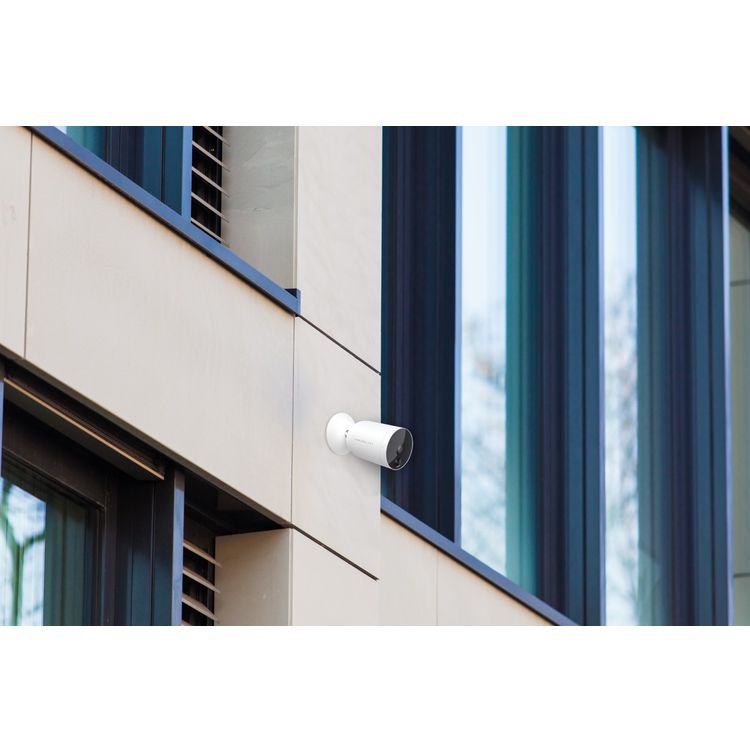 Powerology Wireless Smart Outdoor Camera with 1080 pixels Full HD, Wi-Fi, 2 x 3350mAh Rechargeable Batteries, 3 Months Standby, Motion Sensor, Night Vision, Dedicated App & Cloud Service Available - White