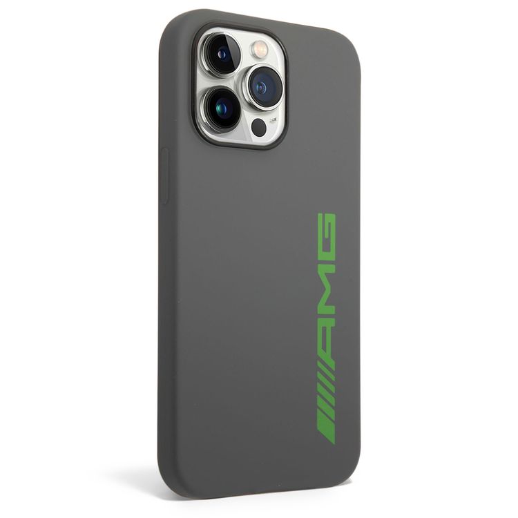 AMG Liquid Silicone Case with Colorful AMG Logo Bumper ProtectioniPhone 14 Pro Max Compatibility - Green