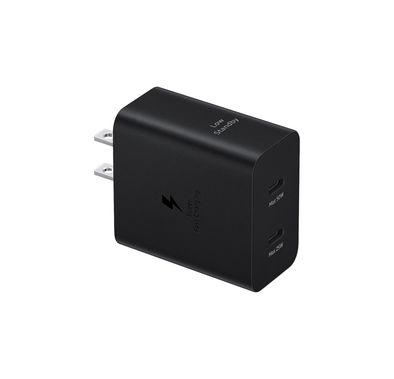 Samsung 50W PD Power Adapter with 5A USB-C to USB-C Cable, 2-PIN EU, Short-Circuit Protection for Safe Charging, Super Fast Charging 2.0 - Black