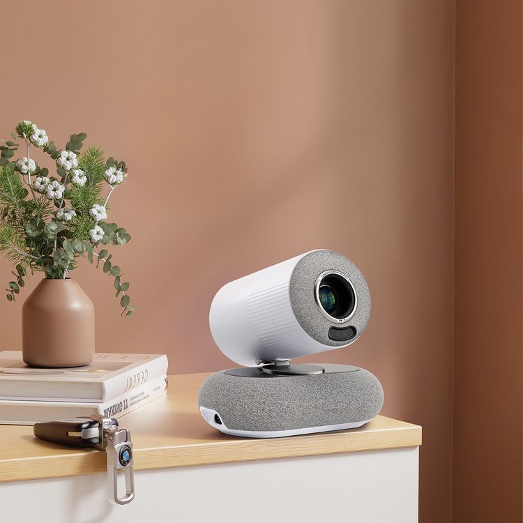 Porodo Lumacast Smart Full HD Projector with Auto Focus & Keystone, Cinematic Screen Viewing, Wireless Screen Mirroring, Android 13 Operating System - White