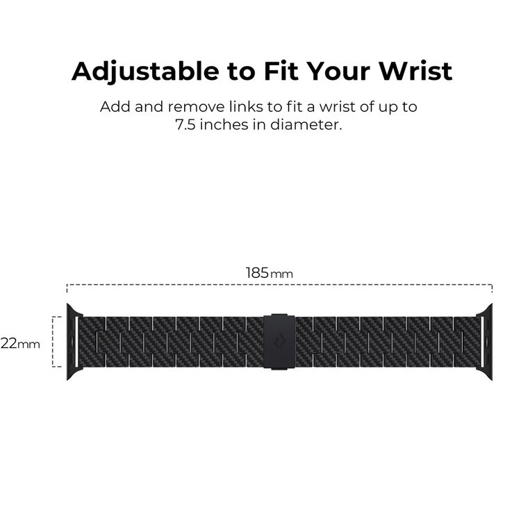 PITAKA Carbon Fiber Watch Band 100% Recycled Lightweight Durable Genuine Black Carbon Fiber for Apple Watch 42/44/45mm - Retro