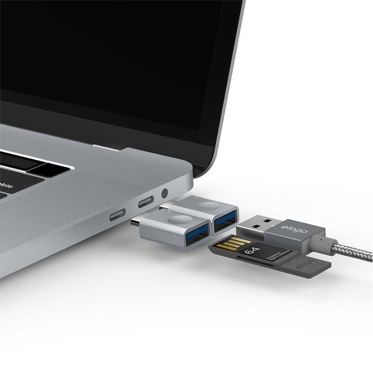 إيلاجو محول مايكرو ألومنيوم من يو اس بي - سي إلى يو اس بي 3.0 متوافق مع واجهة يو اس بي تايب - سي | يو اس بي 3.0 صغير الحجم ومحمول بسرعة فائقة | سرعة نقل بيانات تصل إلى 5 جيجا بايت في الثانية - فضي