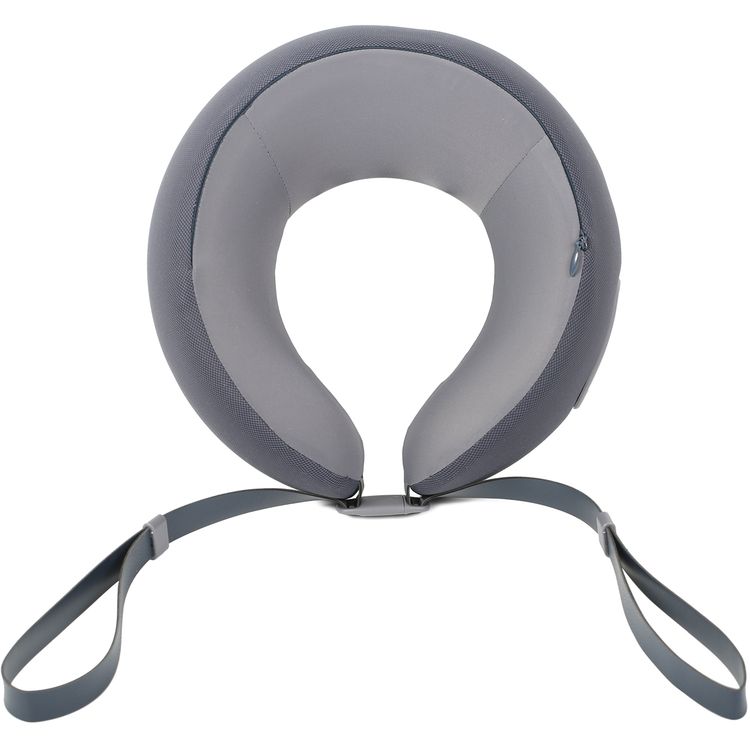 Green Lion Ergonomic Pillow with Neck Massager Function, Quick-Lock Buckle, Breathable Fabric, Quiet Operation, Heat Therapy, Easy to Clean, Powerful Motor, Type-C Charging - Gray