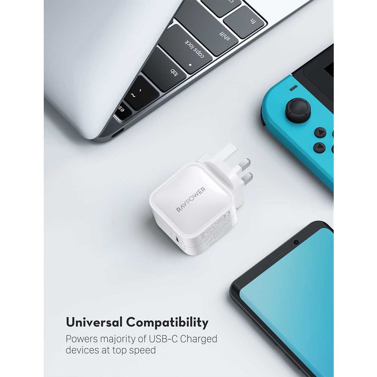 RAVPOWER 日本未発売 新品 61W GaN wall charger RAVPower 61W PD Pioneer GaN Wall Charger - Fast Charging UK