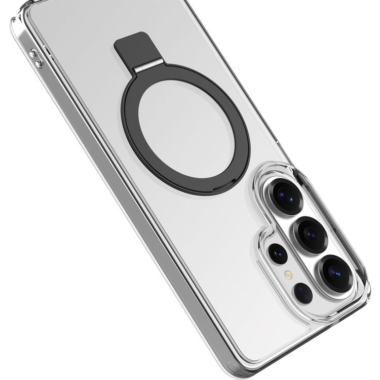 Levelo Verona MagSafe Kickstand Hybrid Case for Samsung S26 Ultra, Shock-Resistant Bumper, Multi-Functional Ring Kickstand, Drop protection - Clear