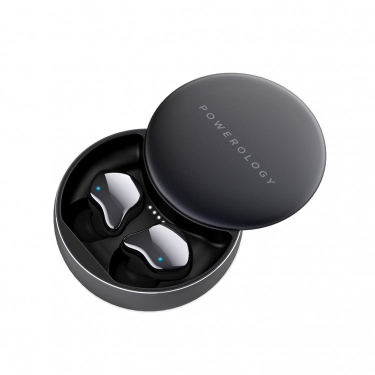 Powerology Primo True Wireless Earbuds with Up to 13 Hours of Playtime, Independent Connection, Bluetooth Version 5.0, Touch Control, 6mm Driver Size - Gray