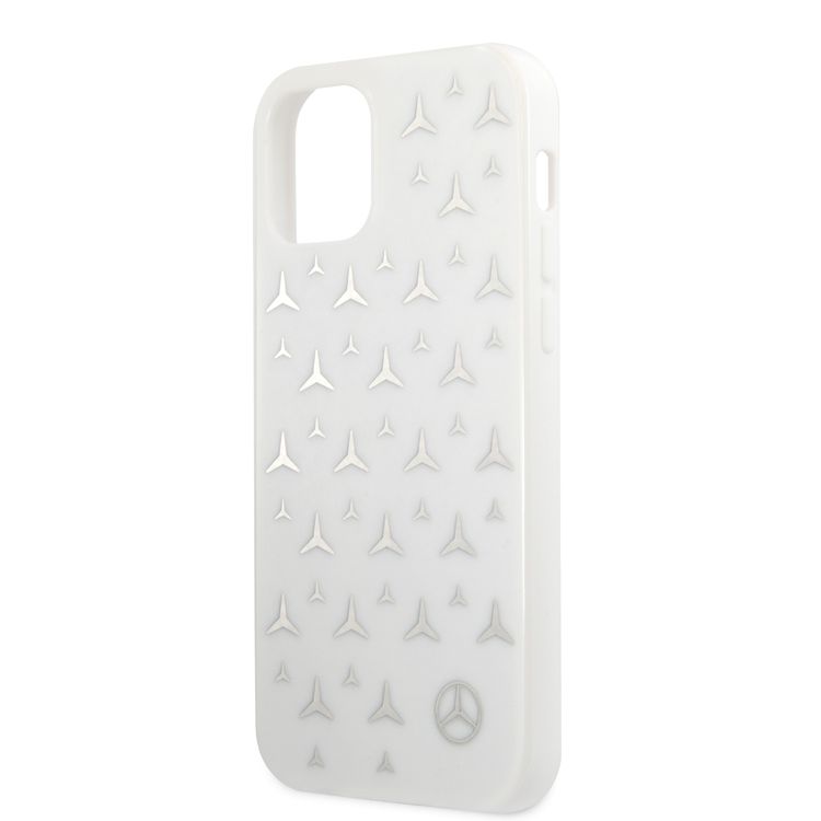 CG MOBILE Mercedes-Benz PC/TPU Silver Stars Pattern Case Compatible for iPhone 12 Pro Max (6.7") Scratches Resistant, Easy Access to All Ports