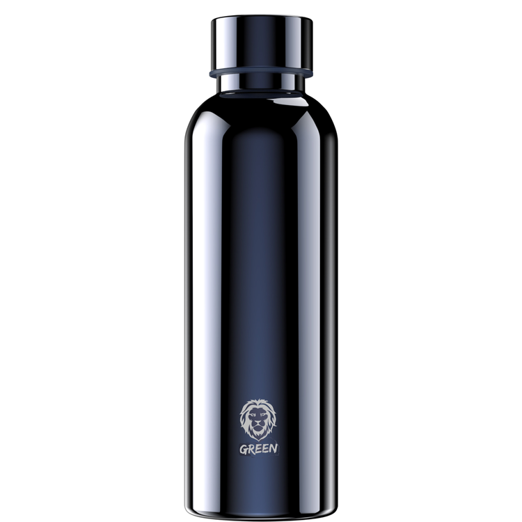 زجاجة مياه من الفولاذ المقاوم للصدأ من سلسلة غرين ديزاينو 550 مل / 18.6 أونصة ، يدوية ومحمولة ، زجاجة ماء معزولة ، مقاومة للتكثيف ، زجاجة شرب رياضية عالية الجودة مانعة للتسرب - أزرق