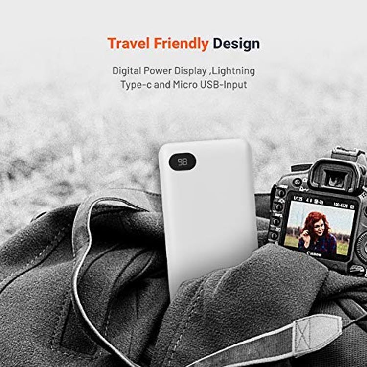 Porodo 4-Port Power Bank with Digital Power Display - 20000 mAh - White