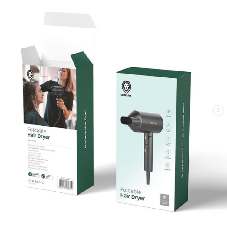 Green Lion Foldable Hair Dryer 2000W - Black