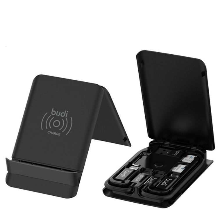 Budi Wireless Charger Multi Functional Box - Black