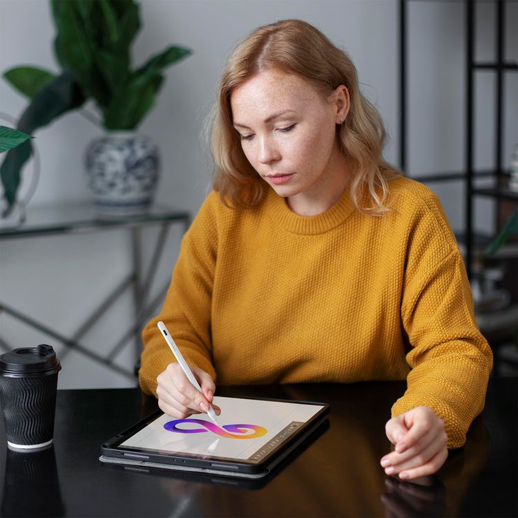 قلم بورودو مغناطيسي لجهاز آيباد، حجم رأس 1.2 ملم، 9 ساعات من العمل المستمر، مصنوع من سبيكة الألومنيوم، منفذ شحن USB-C، بطارية 130 مللي أمبير، متوافق مع نماذج آيباد من 2018 إلى 2024، بدون تأخير، شحن سريع - أبيض