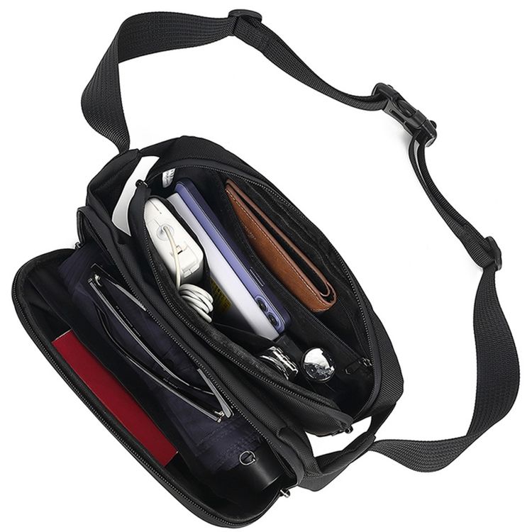 Green Lion Cleveland Travel Cross Body Bag with EVA Hard Shell, Custom-Fit Strap, Premium Material, Durable Zipper, Quick-Release Buckle, Fits All Essentials - Black