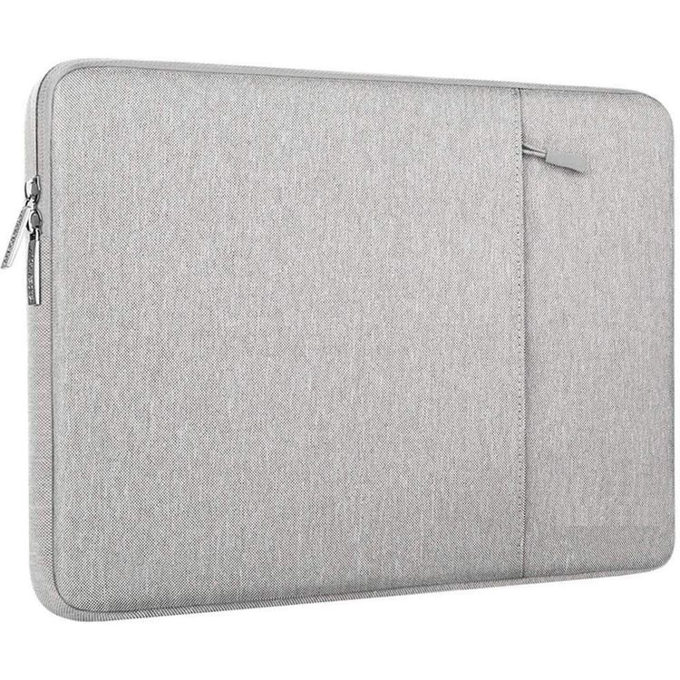 Devia Justyle Business Inner Laptop Bag 15.4" with Pocket Compatible for MacBook Pro 15.4" & 16" - Bump & Shock Absorption -  Slim Portable Waterproof Sleeve Bag - Silver Gray