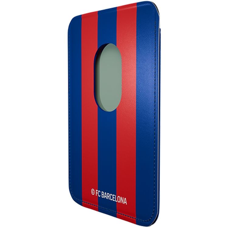 FCB Magnetic Card Holder with Premium Synthetic Leather Material,  One Card Slot,  Ultra-Slim & Lightweight, Smartphones with Built-in Magnet Compatibility - Blue / Burgundy