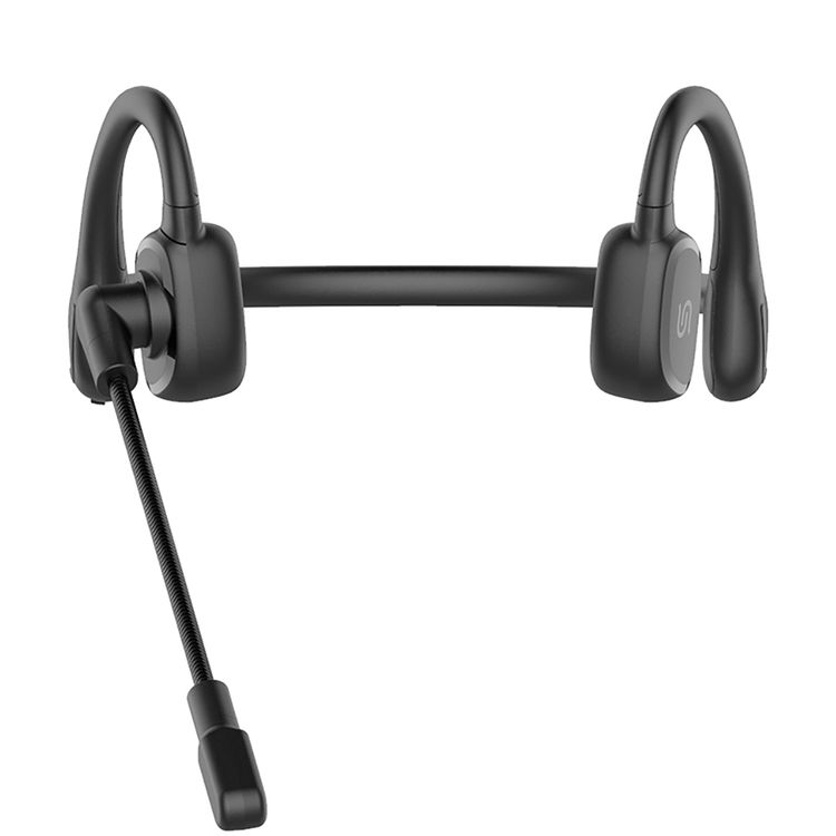 Porodo Vibrix Air Conduction Wireless Headset with Rotating Swivel Microphone, Up to 10 Hours Play Time, 150mAh Battery, Bluetooth Version 5.4, USB-C Charging Port, 1.5 Hours Recharge Time, 15mm Powerful Driver - Black