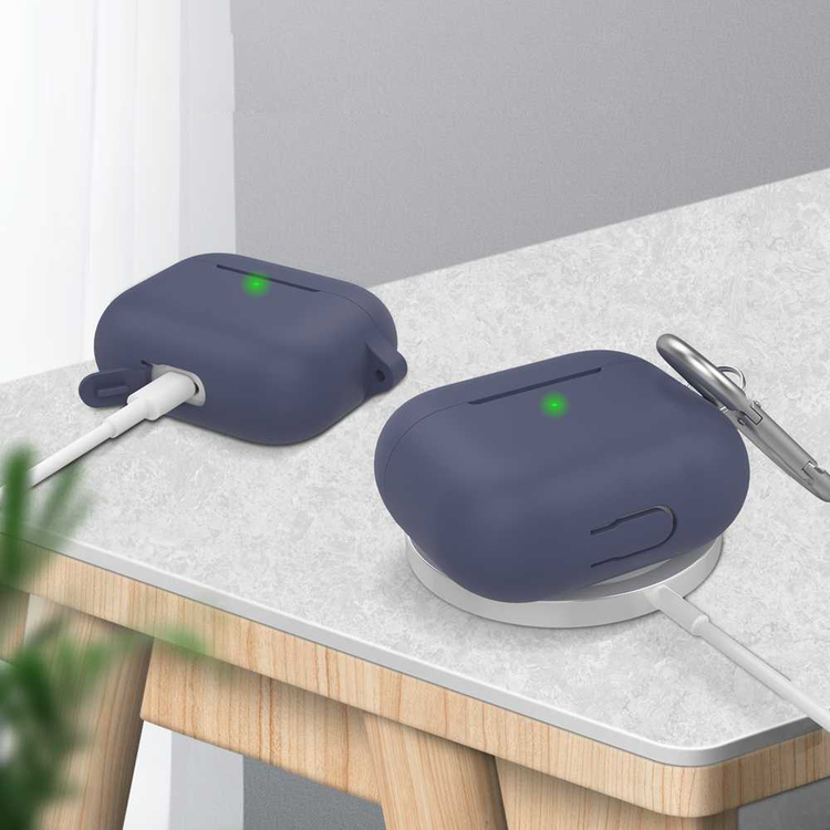 AhaStyle Full Cover Premium Silicone Keychain Portable Case Compatible for AirPods 3, Anti-Scratch, Drop Shock Protection, Easy to Install, Front LED Visible Cover with Carabiner