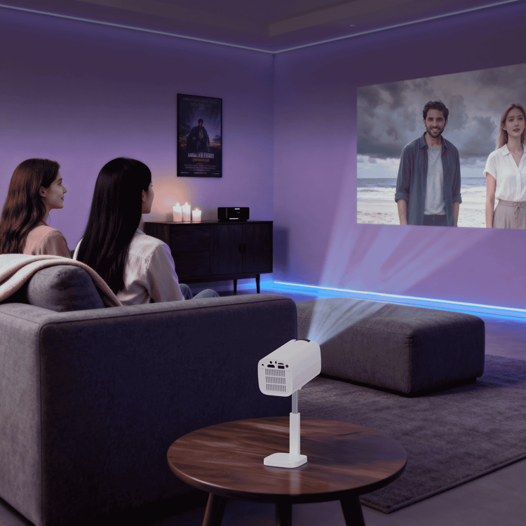 Green Lion Nova جهاز عرض محمول ذكي مزود بسماعة مدمجة بقوة 3 واط، وزاوية ميلان وموقف 180°، واتصال سلس، أندرويد 12، تصحيح الانحراف التلقائي، حلقة تركيز دوارة بسهولة، سطوع بقوة 100 لومن ANSI، جهاز تحكم عن بعد، إصدار Bluetooth 5.0، تصميم سهل الحمل، يصل إلى شاشة عرض بحجم 128 بوصة - أبيض