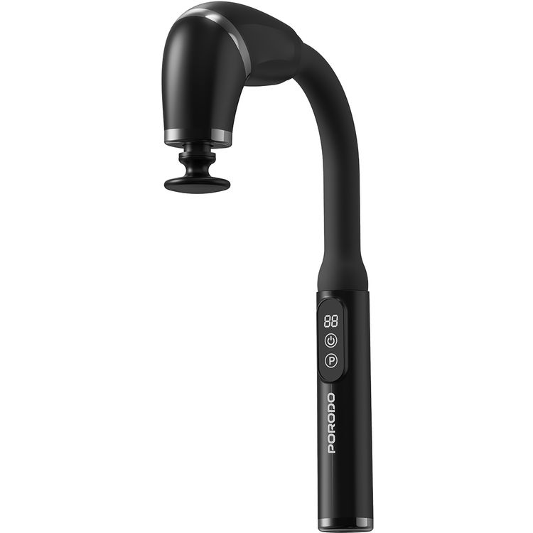 Porodo Lifestyle 4-Head Deep Massage with Intelligent LCD Display, U-Shaped Handle, 3-Therapeutic Modes, ABS Material, 2000mAh Battery Capacity, Type-C Charging Interface, Ultra-Quiet Operation, Portable & Ergonomic Design - Black