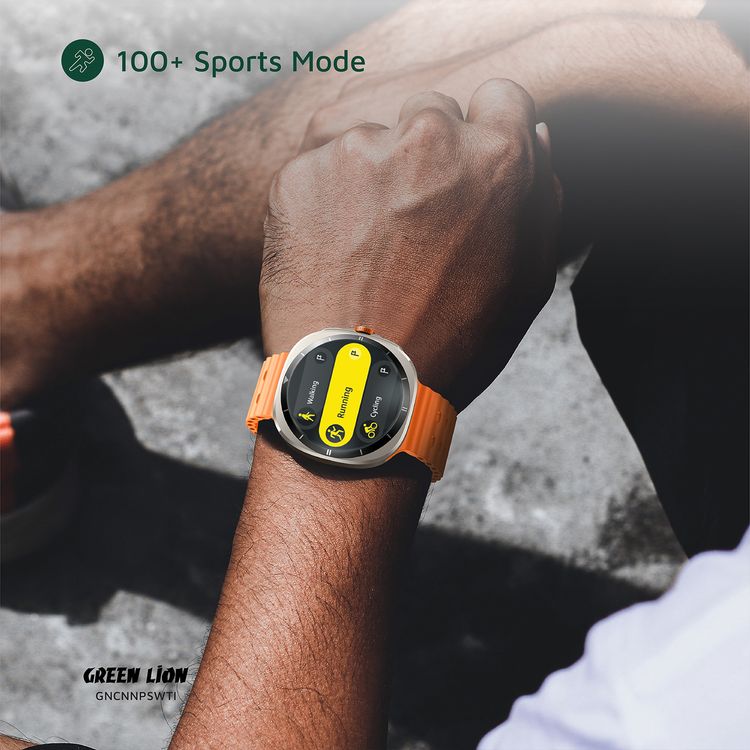 ساعة جرين ليون كونكت برو الذكية، شاشة دائمة التشغيل، إشعارات المكالمات ووسائل التواصل الاجتماعي، تحكم في الموسيقى، تنبيه برفع المعصم - التيتانيوم