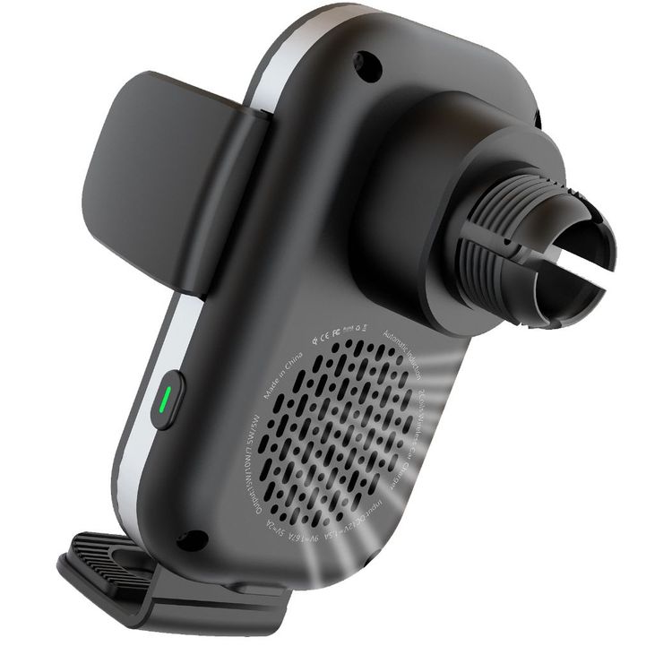 Powerology Dual Coil Car Mount Wireless Charger Built-in Cooling Fan