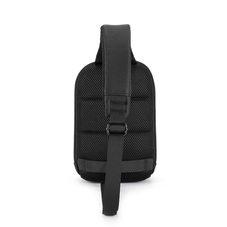 Porodo Cross Body Bag with Water-Resistant Material, Adjustable Shoulder Strap, Secure Device Storage, Padded Back Panel, Type-C Charging Port - Black
