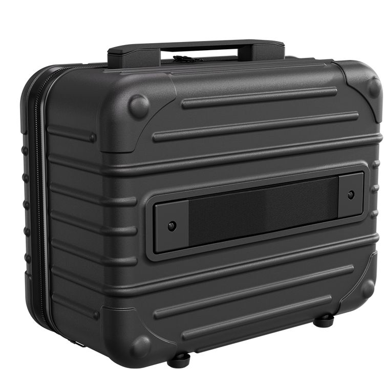 Porodo Lifestyle Travel Makeup Bag with Detachable 12-inch LED Mirror, 3 Light Modes, Multiple Compartments, 51 LED Beads, 3000mAh Battery Capacity, 6000~6500K Color Temperature, USB-C Charging Interface, ABS Material - Black