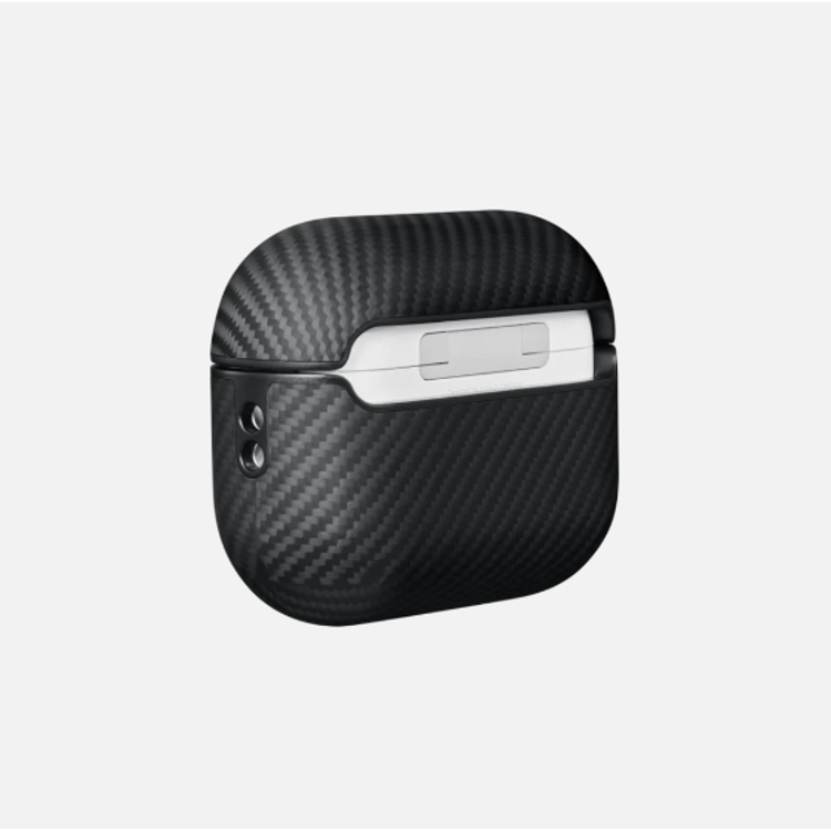 علبة Pitaka MagEZ Airpods | أسود / رمادي حك