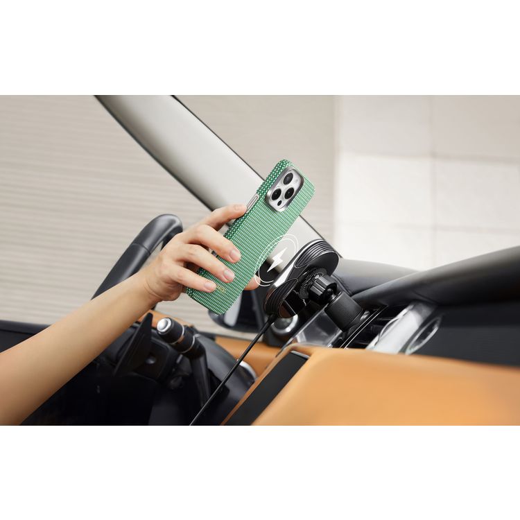 Pitaka Ultra Slim Case for iPhone 16 Pro Max, Compatible with MagSafe, 3D Grip Textured, Raised Camera Lip - Forest Green
