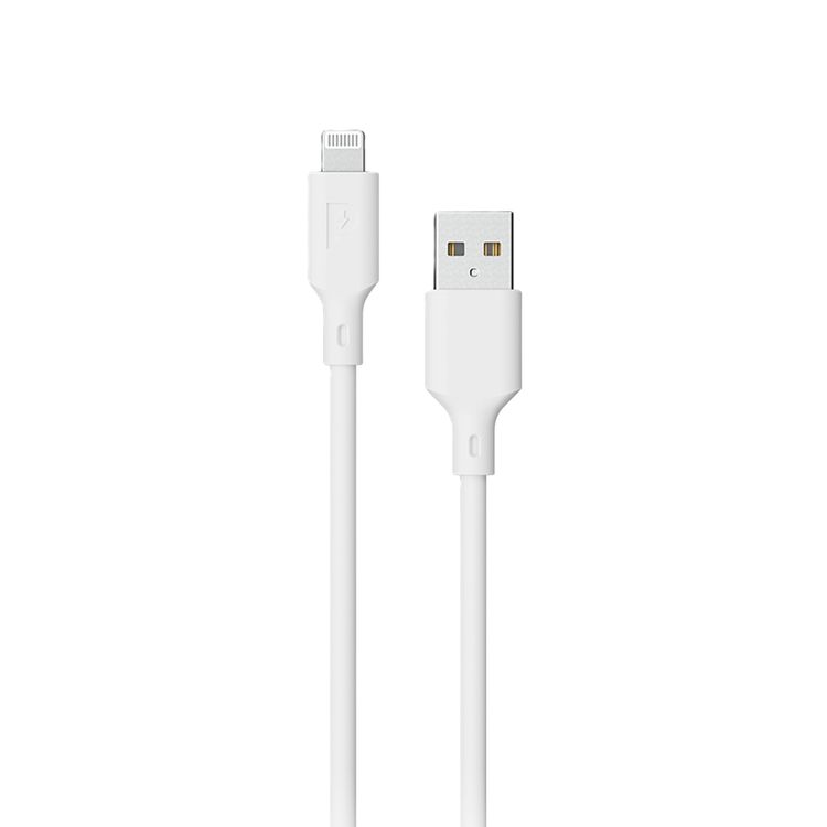Powerology PVC Type-A to Lightning Cable 1.2m, Bend-Proof Design, Flex Shield PVC Coated Copper, Fraying Protection - White