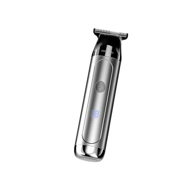 Porodo T-Blade Hair & Beard Trimmer with Smart LED Charging Indicator, 120 Minutes Working Time, 8W Rated Power, USB-C Charging Port, 1200mAh Battery, Cordless Functionality, 1, 2 & 3mm Combs Included - Silver