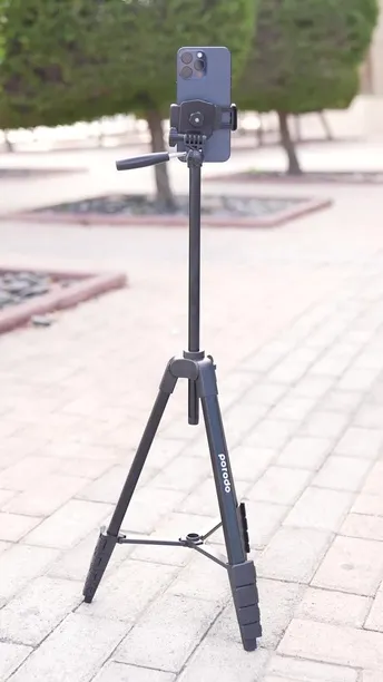 Porodo Professional Gimbal Tripod with Phone Mount in UAE | Telescopic Design - Black Color | (PDTRPALBK)