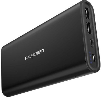 RAVPower Ace Series 26800mAh Portable Charger with Dual Input & LED Battery Level Indicator, Type-C Compatibility, Double-Quick Recharge Power Bank - Black ( Online Packaging )
