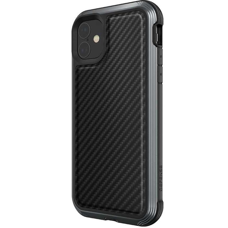 X-Doria Defense Lux Phone Case Compatible for iPhone 11 (6.1") Suitable with Wireless Charging - Black Carbon