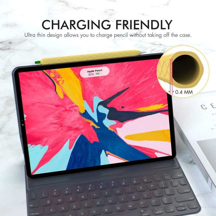 AhaStyle Summer Pineapple Molding Case Suitable for Apple Pencil 2nd Generation, Premium Silicone material, Unique Design and Durable Compatible with Apple Pencil 2nd Gen