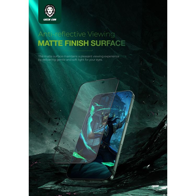 الزجاج الخصوصي من جرين ليون دييغو للحيوان الأليف لهاتف آيفون 16 برو ماكس، منحني بالكامل، عالي الاستجابة، مقاوم لبصمات الأصابع، مقاوم للخدوش، خالٍ من الفقاعات - أسود.