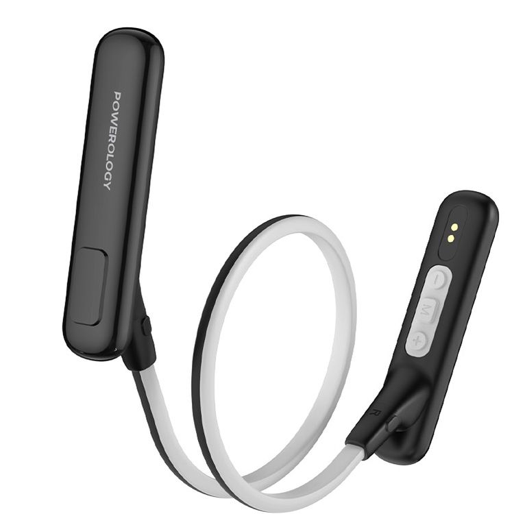 Powerology Voix ENC Neckband Earphones with Dual Microphone, 10mm Speakers, 500mAh Battery, Low Latency Audio, Secure Magnetic Earbuds, Hi-Fi Sound, Sweat & Water Resistant, Up to 60 Hours Play & Talk Time - Black