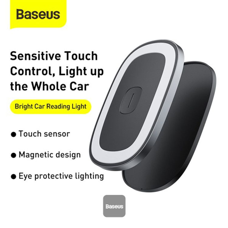 Baseus Car Interior LED Light with Touch control, Wireless & Portable, Built-in Battery, Magnetic & Adhesive Attachment Type - Black