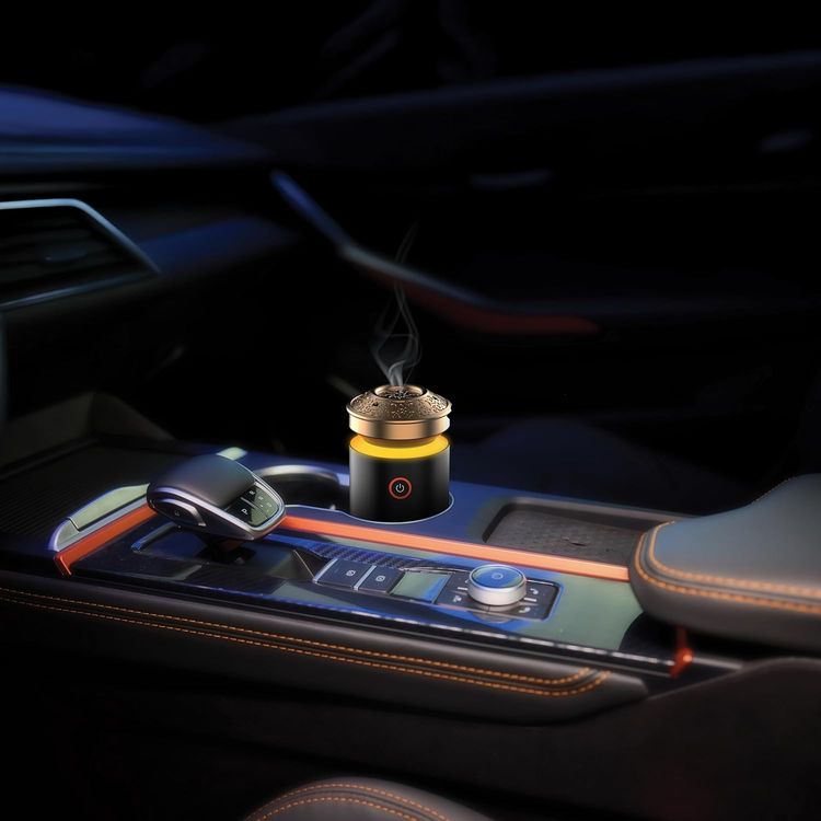 Powerology Oudan Incense Bakhour Burner with 10W Rated Power, 80-100m² Coverage, 3600mAh Battery Capacity, 54 Minutes Working Time, 6000RPM Motor Speed, Type-C Charging Port - Black 