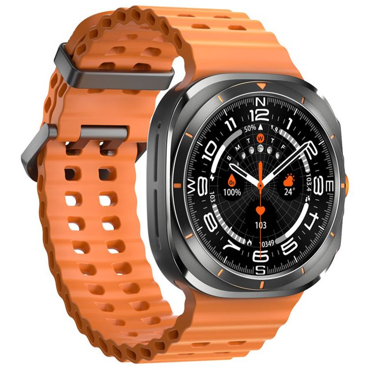  Porodo Amoled 1.43" Smart Watch Black Dial with 34mm Orange Ocean Band, IP68 Water Resistance Band, Up to 7 Days Working Time, 400mAh Battery Capacity - Black