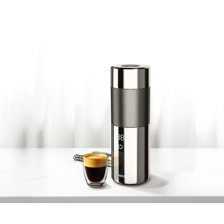 صانعة الإسبريسو الصغيرة LePresso QuickBrew مع تشغيل بلمسة واحدة، بسعة 130-150 مل، عرض رقمي، تصميم مضاد للحروق، وقت تحضير من 5 إلى 8 دقائق، القدرة المقررة 100-180 واط، مادة الفولاذ المقاوم للصدأ 304 بدرجة الطعام - فضي