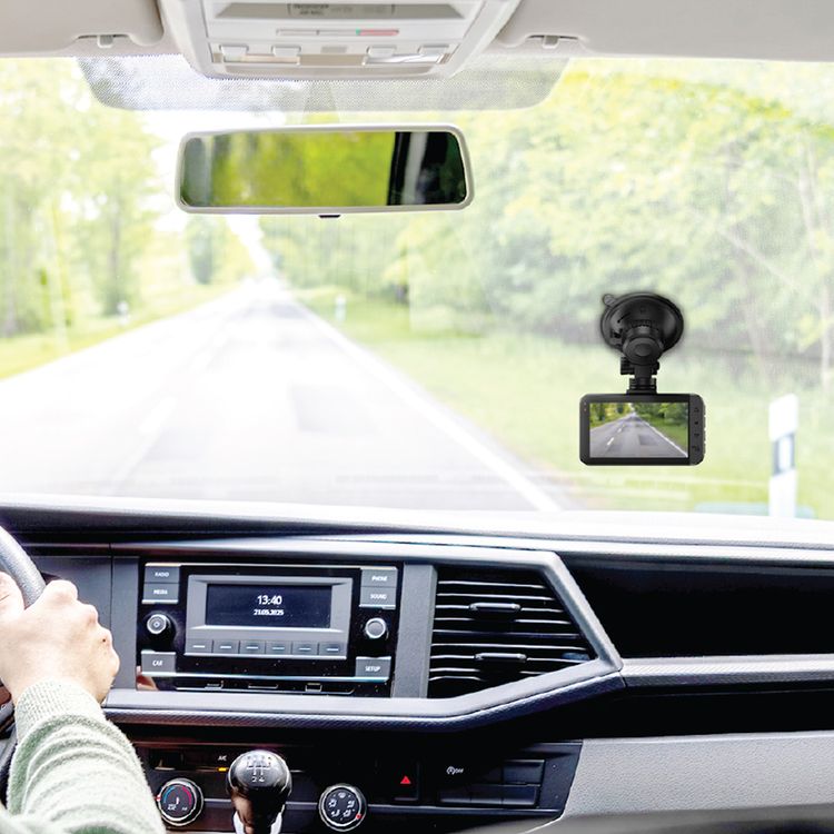 Green Lion Dash Cam Pro Front and Rear with Super Night Version, Suction Cup Mount, Built-in Microphone & Speaker, 12V Car Power Outlet, 140° Wide Angle Lens, 3.0" IPS HD Display, Functional Buttons, 4K & 1080 Pixels Resolution, USB-C Power Interface, 360° Rotatable Rear Camera - Black