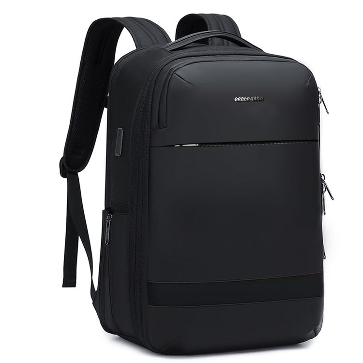 حقيبة ظهر للسفر من جرين لايون تشيلسي بمساحة قابل للتوسيع، تناسب الأجهزة حتى 17.3 بوصة، 3 أقسام كبيرة، مقاومة للرش، قفل بحزام على الصدر - باللون الأسود