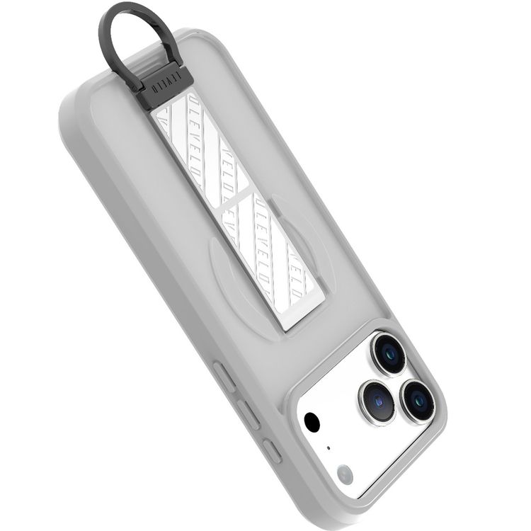 Levelo Morphix Clara GripStand MagSafe Case for iPhone 17 Pro Max, Raised Bezels for Camera & Screen, Strong Magnets, Shockproof Body & Matte Finish, Flexible D-Ring Stand, Anti-Fingerprint - Silverstone